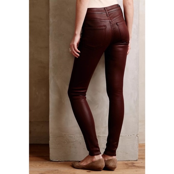 CITIZENS OF HUMANITY | Rocket High Rise Skinny Jeans Waxed Burgundy Red Size 25 - Picture 4 of 10